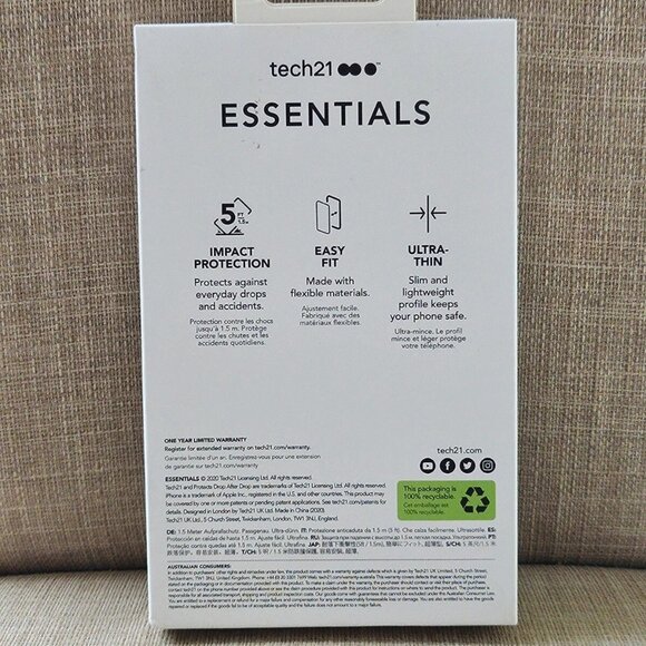 Tech21 Phone Case i Phone 12 Mini Black Back Fitted Case New in box - Picture 4 of 10